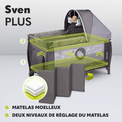 Lit de bébé portable avec auvent et jouets suspendus