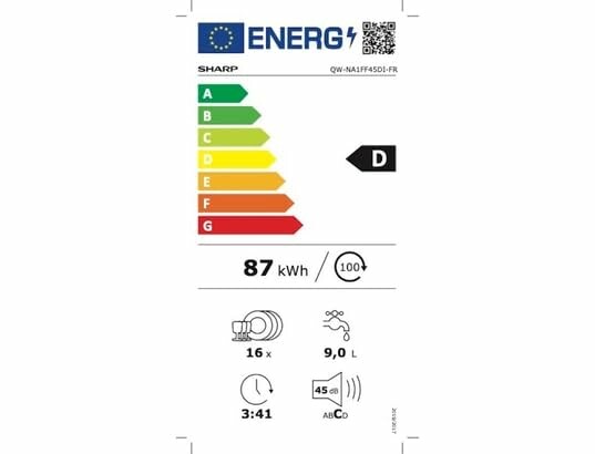 Commandes du lave-vaisselle Sharp QWNA1FF45DI
