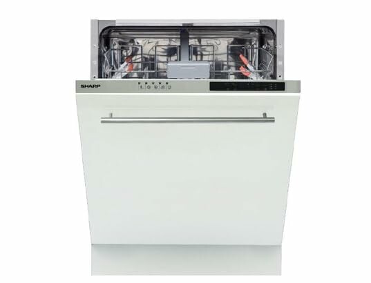 Lave-vaisselle Sharp installé dans une cuisine moderne.