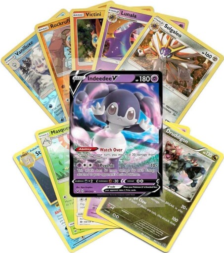 Lot de cartes Pokémon en vue rapprochée
