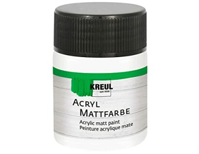 Pot de peinture acrylique mate en utilisation