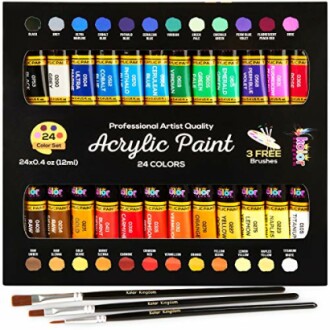 Kit de Peinture Acrylique 24 Couleurs