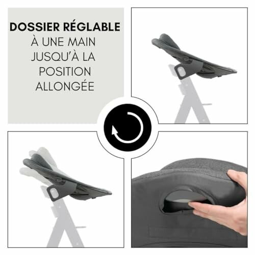 Dossier de chaise réglable avec position allongée.