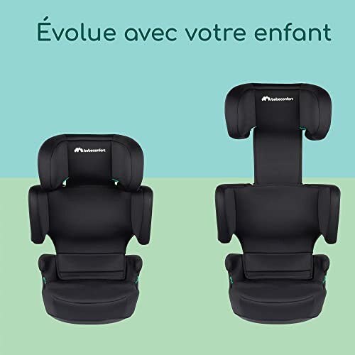 Siège auto pour enfant ajustable en noir.