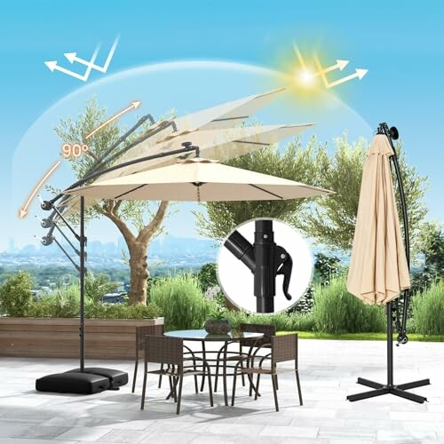 GOPLUS Parasol de Jardin Extérieur