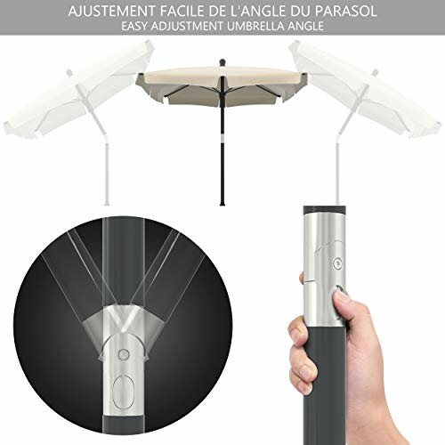 Parasol avec angle ajustable facilement