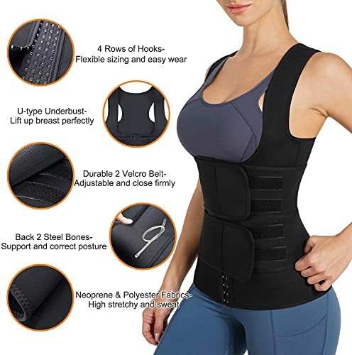 Corset ajustable pour entraînement de taille avec support.