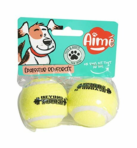 Deux balles de tennis pour chien de marque Aimé.