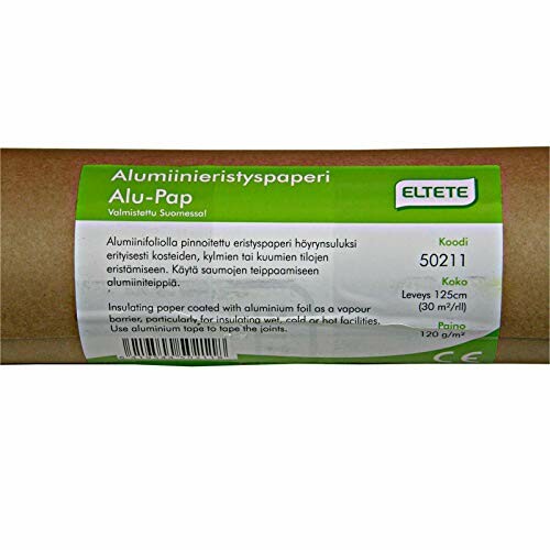 Papier isolant avec revêtement en aluminium.