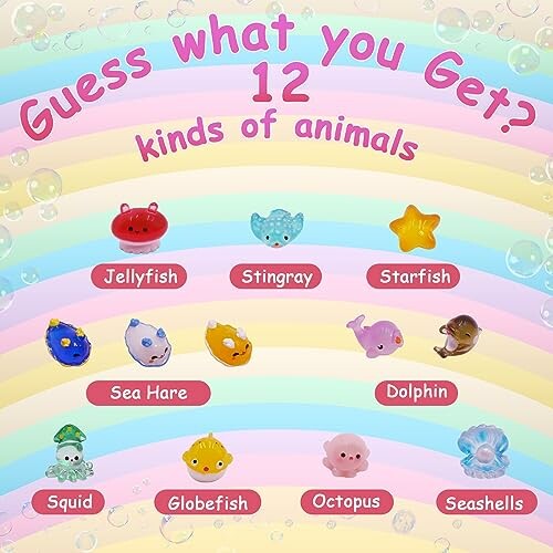 Collection de jouets d'animaux avec 12 types différents.