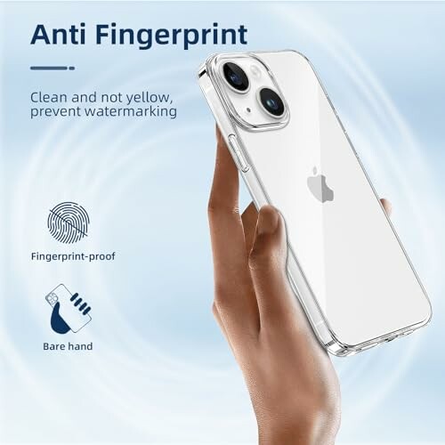 Coque de téléphone anti-empreintes, transparente.