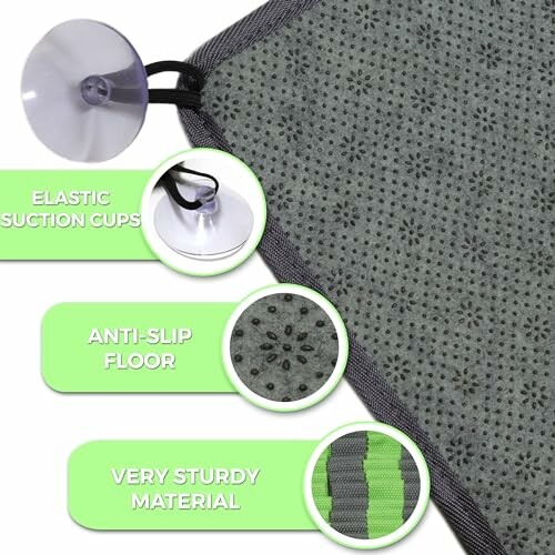 Tapis de bain antidérapant avec ventouses élastiques et matériau robuste