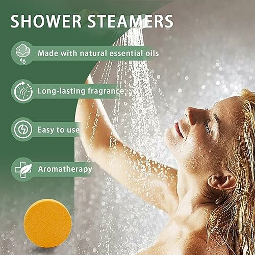 Femme profitant d'un bain de vapeur aromatique sous la douche
