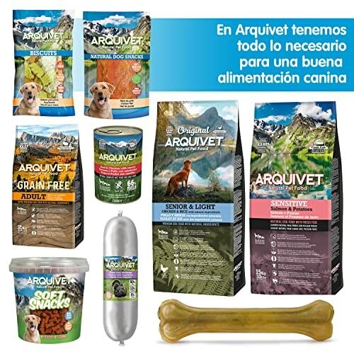 Produits alimentaires naturels pour chiens de marque Arquivet.