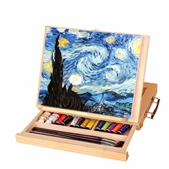 Coffret de peinture avec reproduction de La Nuit étoilée.