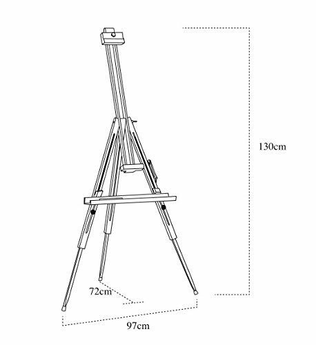 Chevalet d'artiste avec dimensions