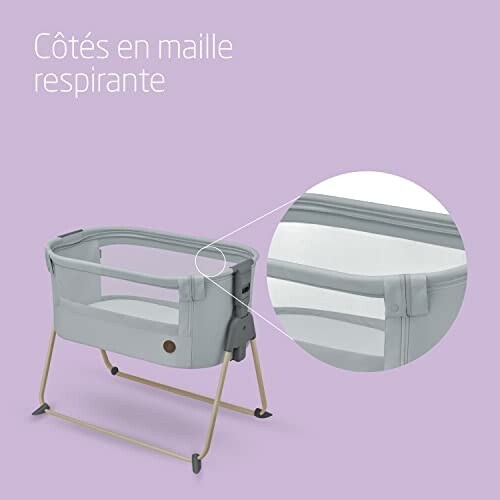 Berceau pour bébé avec côtés en maille respirante