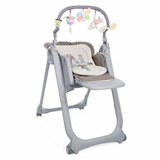 Chaise haute pour bébé avec jouets suspendus