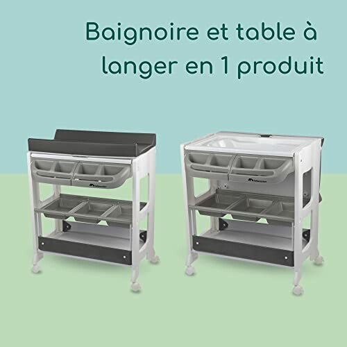 Baignoire et table à langer combinées en un seul produit