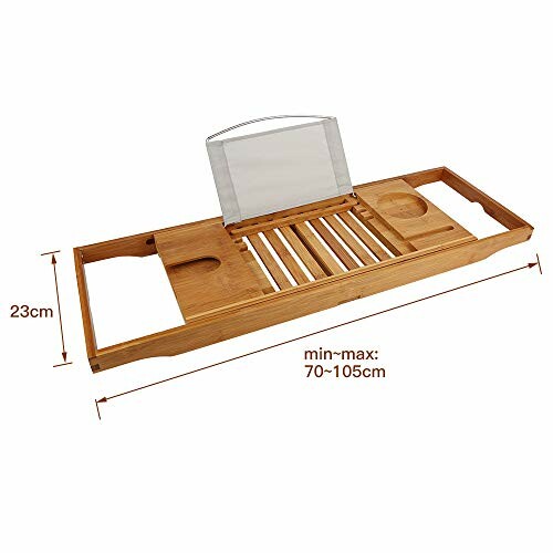 Plateau de baignoire en bambou avec support pour livre et verre