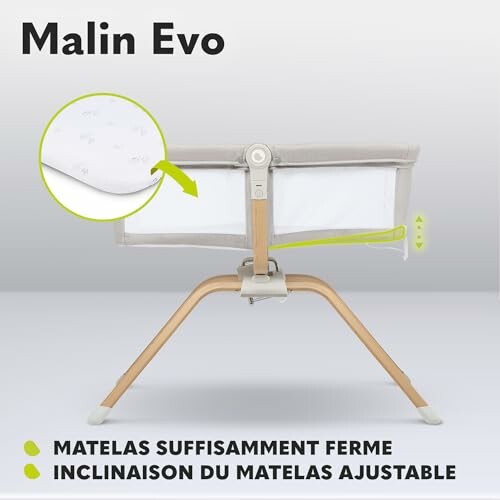 Berceau bébé avec matelas ajustable et inclinaison