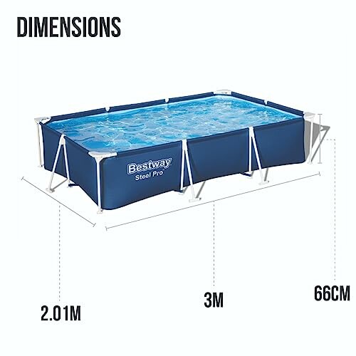Piscine rectangulaire Bestway Steel Pro avec dimensions