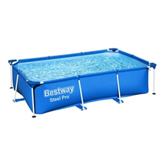 Piscine rectangulaire Bestway Steel Pro bleue remplie d'eau