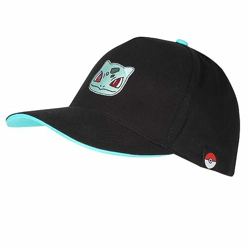 Casquette noire avec personnage vert