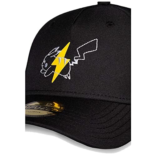 Casquette noire avec logo Pikachu brodé