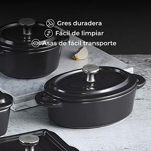 Casserole Masterpro Ovale Noir Grès