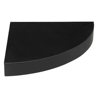 Étagère d'angle noire en forme de quart de cercle