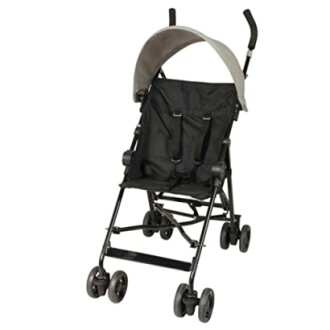 Poussette noire pliable pour bébé