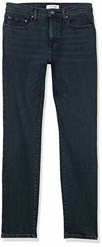 Pantalon en jean noir classique vu de face.