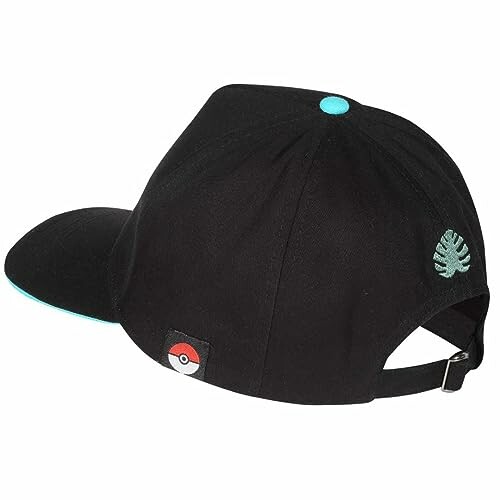Casquette noire avec logo Pokémon et symbole d'arbre