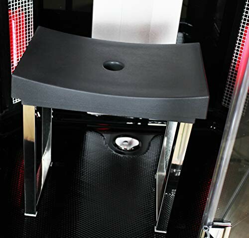 Tabouret de douche noir avec pieds en métal