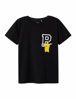 T-shirt noir avec logo Pikachu