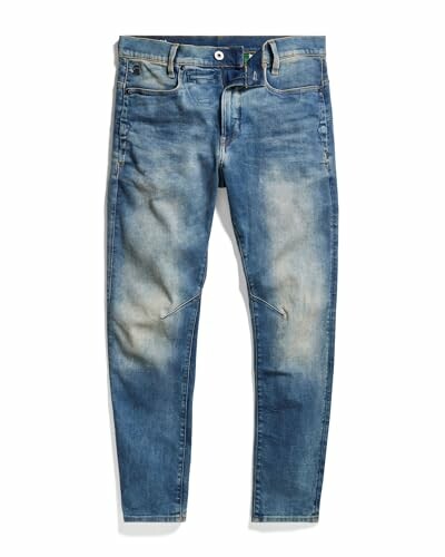 Jeans en denim bleu avec effet délavé