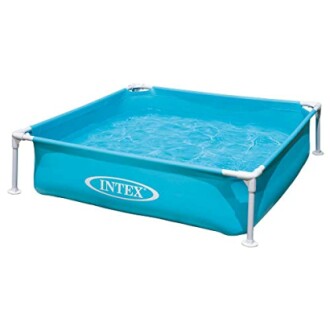 Piscine pour enfants Intex bleue avec cadre en métal.