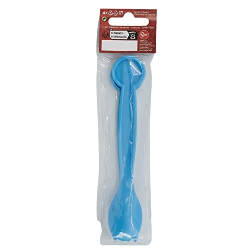 Pelle en plastique bleue pour le sable dans un emballage.