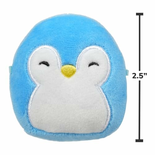 Jouet peluche pingouin bleu avec une hauteur de 2,5 pouces.
