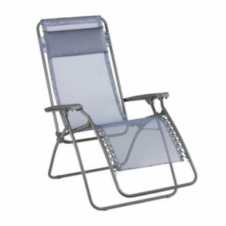 Chaise longue inclinable bleue