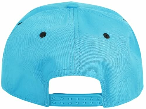 Casquette bleue vue de dos avec fermeture réglable.