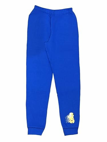 Pantalon de survêtement bleu avec logo jaune