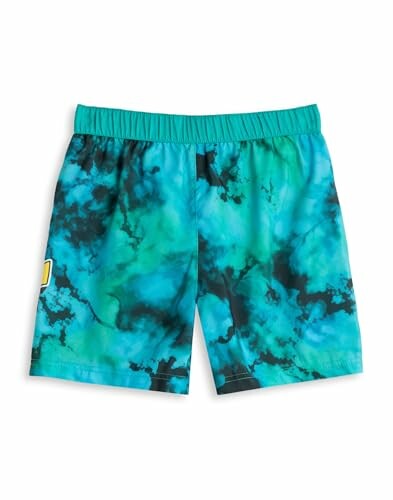 Shorts bleu à imprimé tie-dye