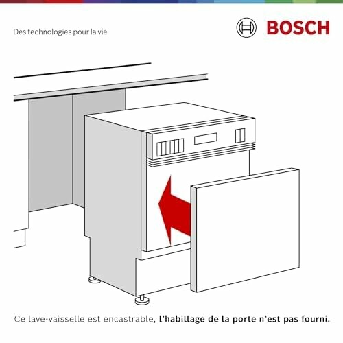 Illustration d'un lave-vaisselle Bosch encastrable.