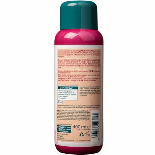 Arrière d'une bouteille avec étiquette de 400 ml