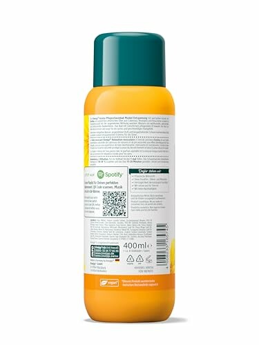 Arrière d'une bouteille avec étiquette et codes QR