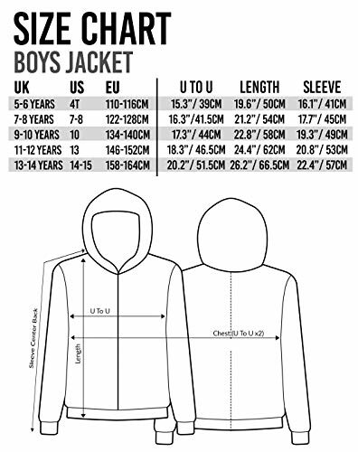 Tableau des tailles de vestes pour garçons