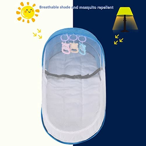 Couverture respirante pour bébé avec moustiquaire.