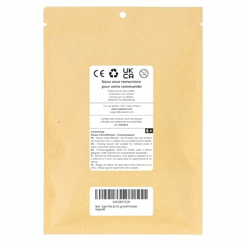 Emballage en papier brun avec étiquette produit